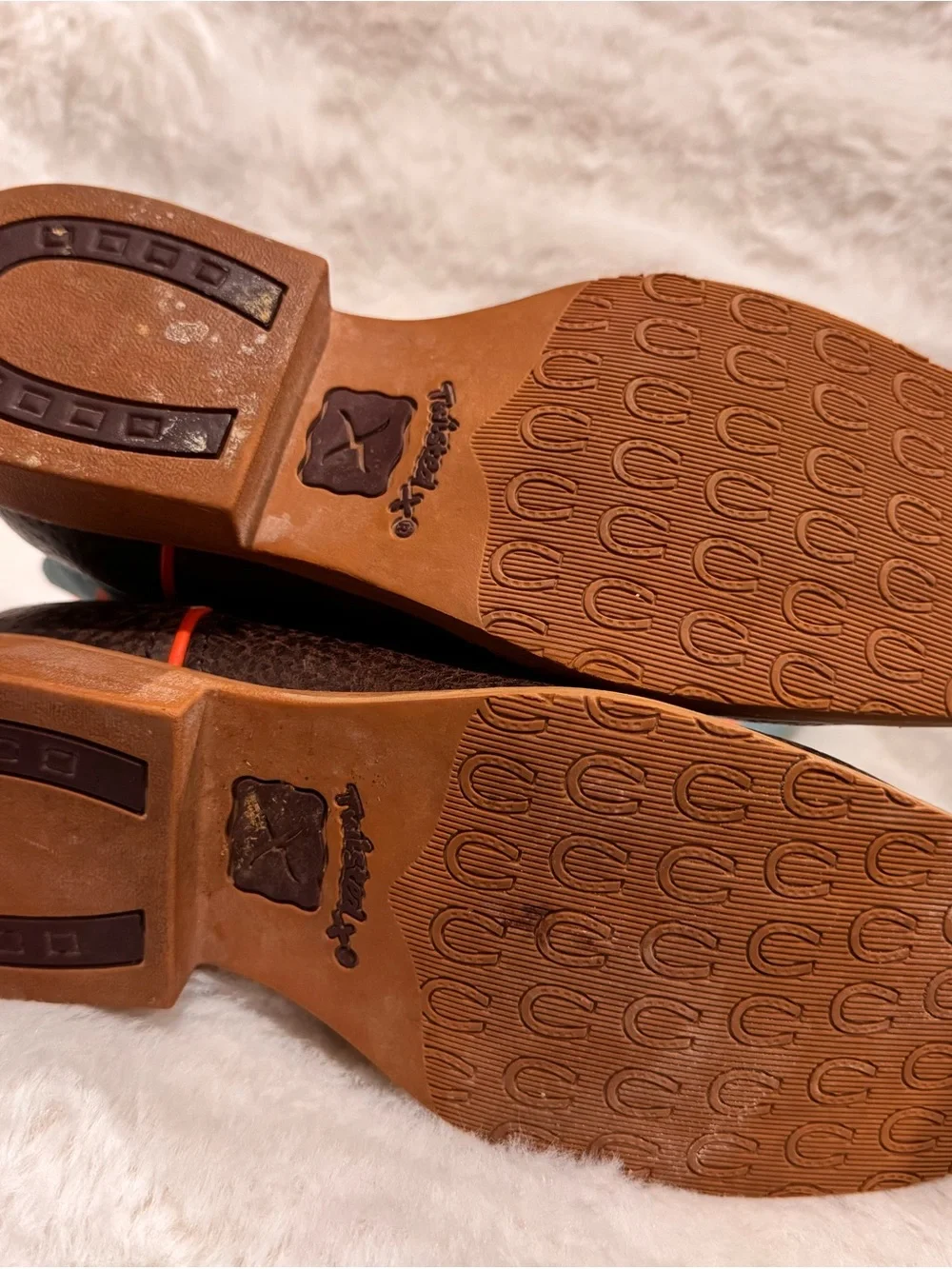 Twisted X Brown Leather Western Boots with Turquoise and Orange Shaft